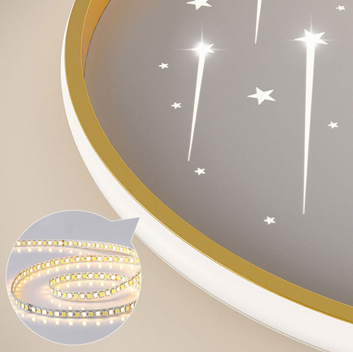 Luz de techo LED empotrada redonda de hierro de simplicidad moderna para dormitorio infantil 