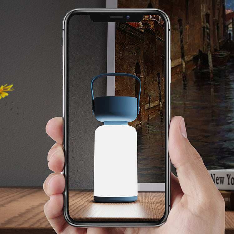 Lampe de table LED en cylindre en plastique ABS portable et étanche, simplicité moderne, pour éclairage extérieur de patio 