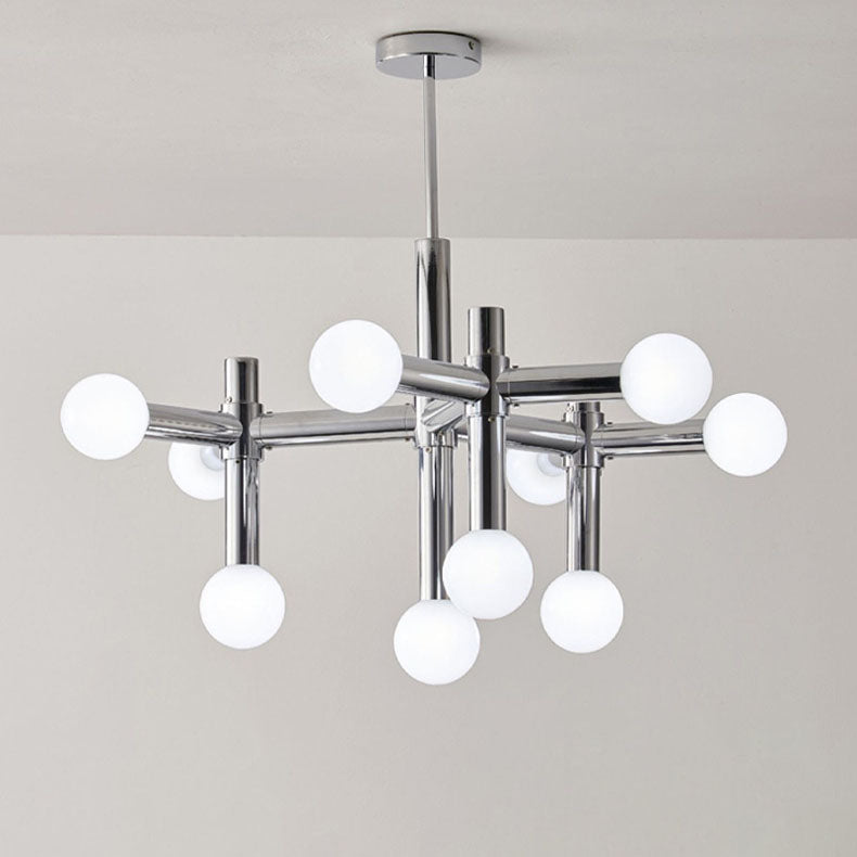 Rama contemporánea escandinava de hierro de aluminio de vidrio de 10 luces para sala de estar 