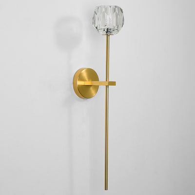 Moderne Mid-Century Kristall Ball Eisen gerade Pole 1-Licht Wandleuchte Lampe für Wohnzimmer 