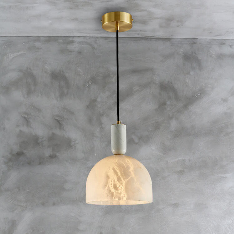 Moderne Leichte Luxus Weiße Halbkreisförmige Kupfer Lucite 1-Licht Pendelleuchte 