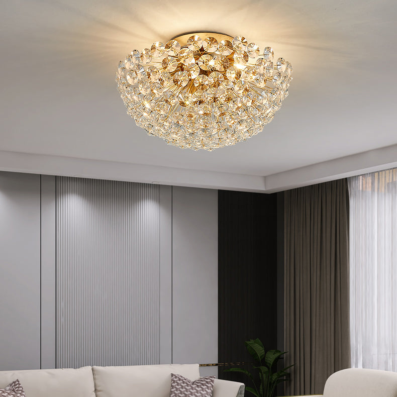 Contemporain Créatif Pissenlit Aluminium Cristal 4/5/6/ Lumière Plafonnier Pour Salon 
