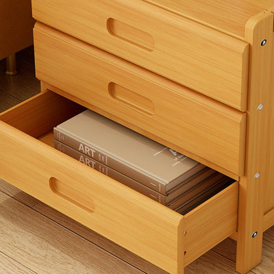 Portemanteau rectangulaire minimaliste moderne en bambou avec panneau de densité, table de nuit avec 1/3 tiroir pour chambre 