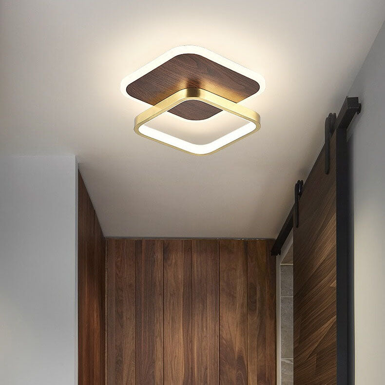 Lumière de Plafond Semi-Encastrée LED Carrée Circulaire en Aluminium Minimaliste Moderne 