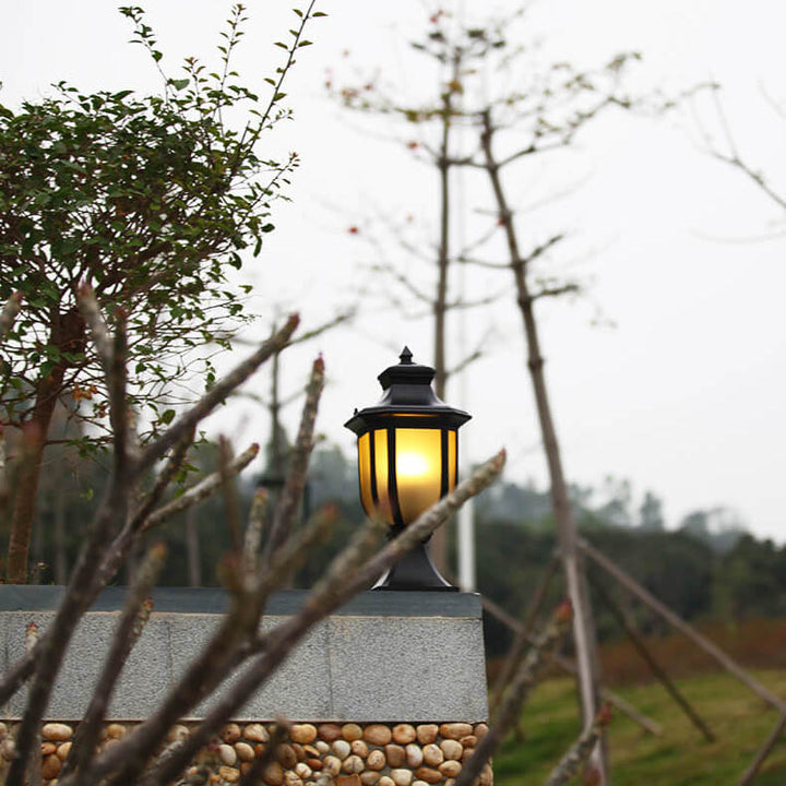 Traditional European Glass Aluminum Cage 1-Light Outdoor Waterproof Landscape Light For Outdoor