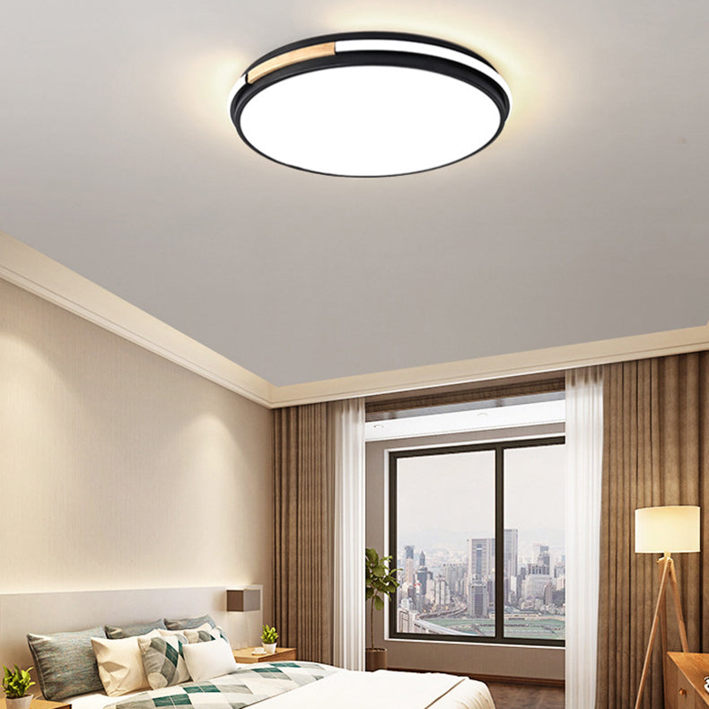 Plafonnier LED rond minimaliste moderne en fer et acrylique pour chambre 