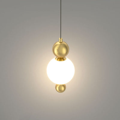 Minimalist Light Luxury Glass Ball String Copper LED Pendant Light