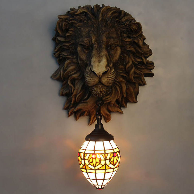 Traditional Tiffany Creative Resin Lion&