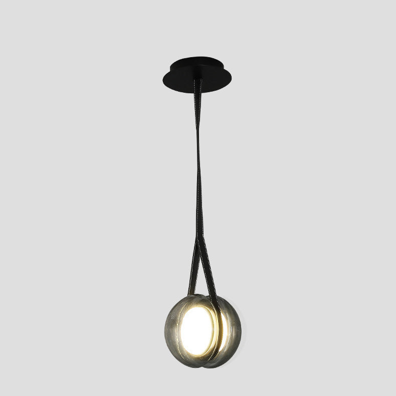 Suspension LED en verre et fer de style scandinave contemporain pour salon 