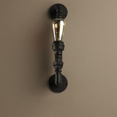 Traditionelle koloniale Wasserrohr-Wandleuchte aus Metall mit 1 Licht für Schlafzimmer 