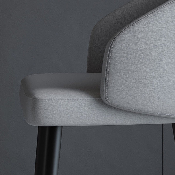 Chaise de salle à manger contemporaine nordique avec dossier en cuir PU, structure trapézoïdale, en bois de frêne, pour salle à manger 