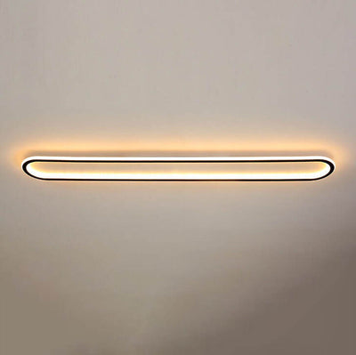 Modern Minimalist Long Iron Silicone LED Flush Mount Ceiling Light For Bedroom