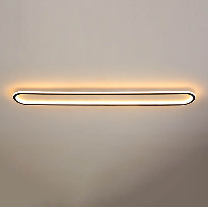 Modern Minimalist Long Iron Silicone LED Flush Mount Ceiling Light For Bedroom