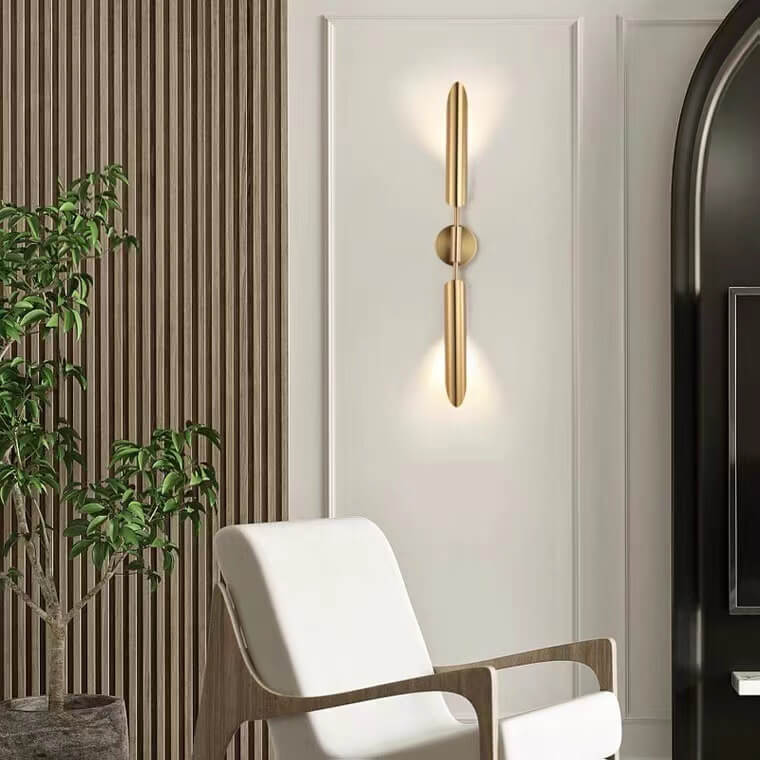 Modern Luxury Gold Iron Lampshade Cylinder 1/2-Light Wall Sconce Lamp
