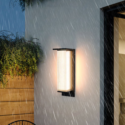 Modern Minimalist Solar Waterproof Rectangular Stainless Steel Acrylic LED Outdoor Wall Sconce Lamp For Outdoor Patio