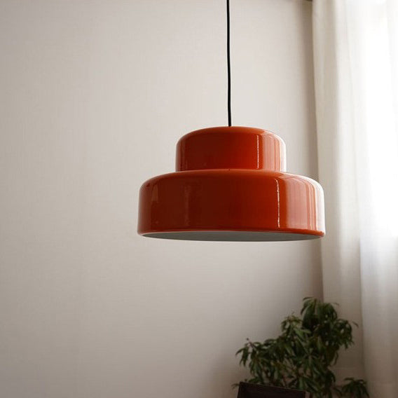 Zeitgenössische skandinavische Doppelrunde Pendelleuchte aus Eisen mit 1 Licht für Wohnzimmer 