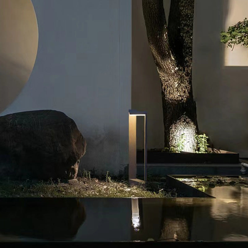 Luz de paisaje LED de aluminio acrílico rectangular impermeable minimalista moderna para exteriores para patio exterior 