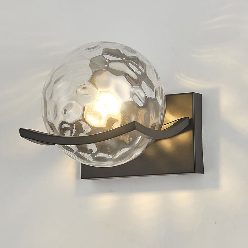 Moderne Einfachheit Eisen Wasser Muster Glas Ball Schatten 1-Licht Wand Leuchte Lampe Für Schlafzimmer 