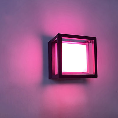 Applique murale moderne minimaliste étanche en aluminium carré acrylique LED pour jardin 