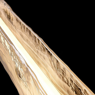 Moderne minimalistische lange Streifen Eisen Aluminium Glas LED Insel Licht Pendelleuchte für Arbeitszimmer 