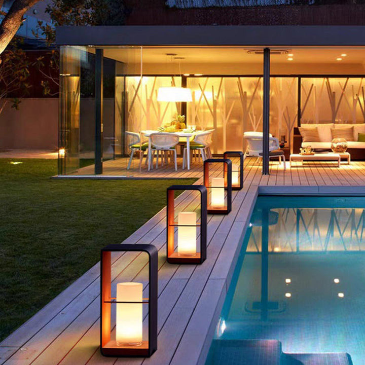Éclairage paysager LED cubique en acrylique en acier inoxydable solaire étanche minimaliste moderne pour jardin 