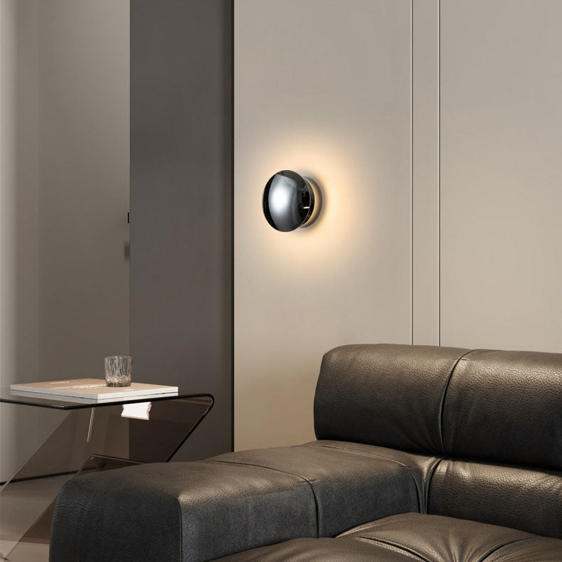 Moderne minimalistische kugelförmige galvanisierte Aluminium-LED-Wandleuchte 