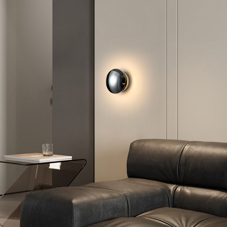 Modern Minimalist Spherical Electroplated Aluminum LED Wall Sconce Lamp