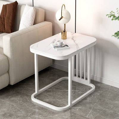 Moderner minimalistischer rechteckiger quadratischer Steintisch aus Eisen für das Wohnzimmer 