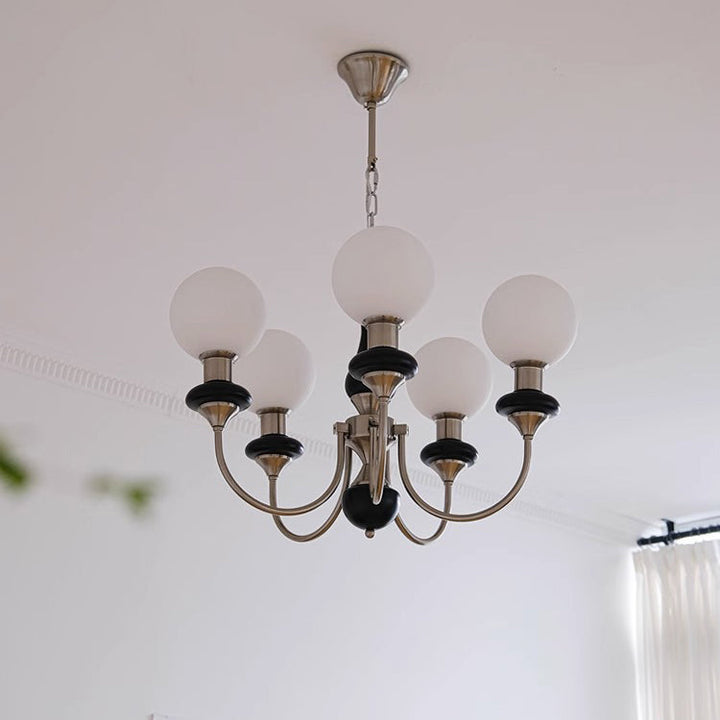 Traditioneller Vintage-Zweig mit gebogener Stange, Eisen, Holz, Glas, 3/5/6 Lichter, Kronleuchter für Wohnzimmer 