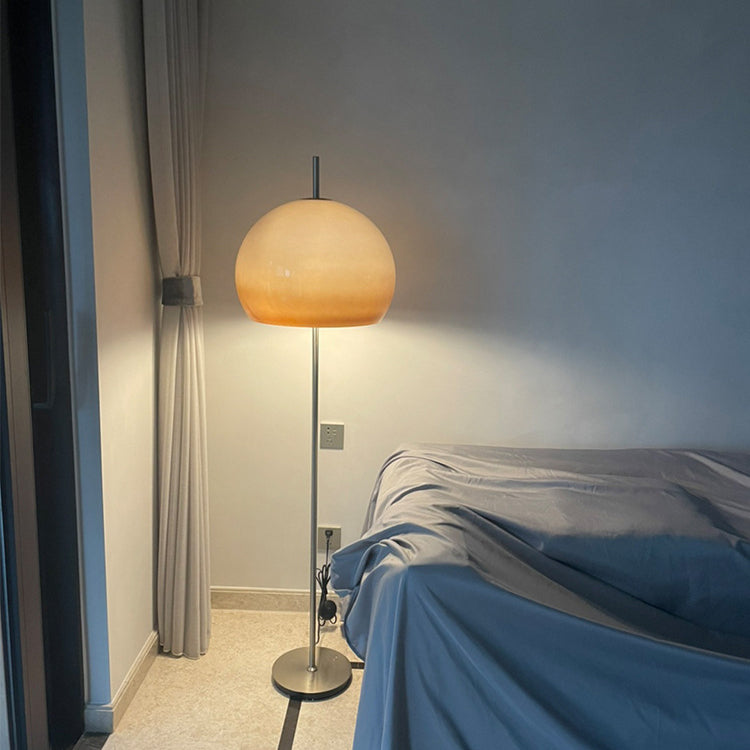 Lampe de sol contemporaine rétro en verre avec matériel en forme de champignon à 2 lumières pour salon 