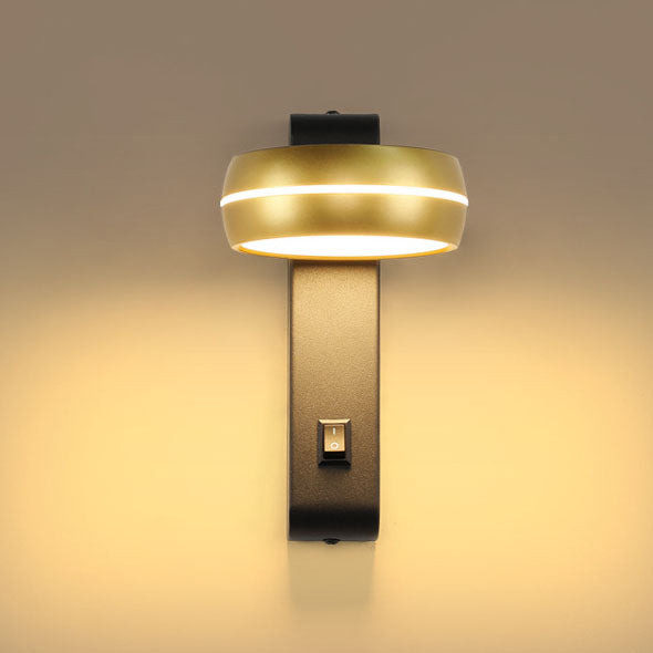Lampe Applique Murale LED en Aluminium Fer PS Rectangle Rond Minimaliste Moderne pour Chambre 