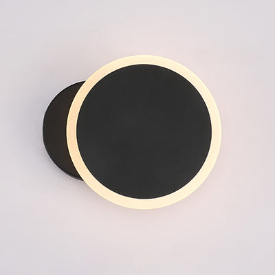 Applique Murale LED en Fer Acrylique Rond Rotatif à Simplicité Moderne pour Chambre 