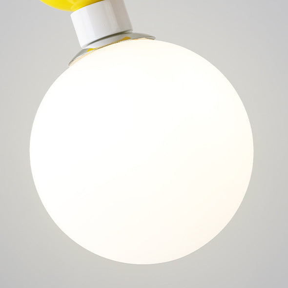 Suspension Luminaire Contemporain Simplicité Ronde en Verre et Fer à 1 Lumière pour Salon 
