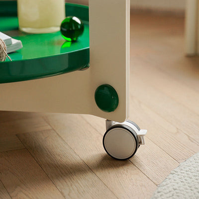 Zeitgenössischer kreativer runder PET-Acryl-Beistelltisch mit 2 Ebenen für das Wohnzimmer 