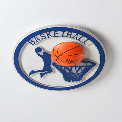 Creative Simplicity NBA Basketball Acrylic LED Kids Flush Mount Ceiling Light