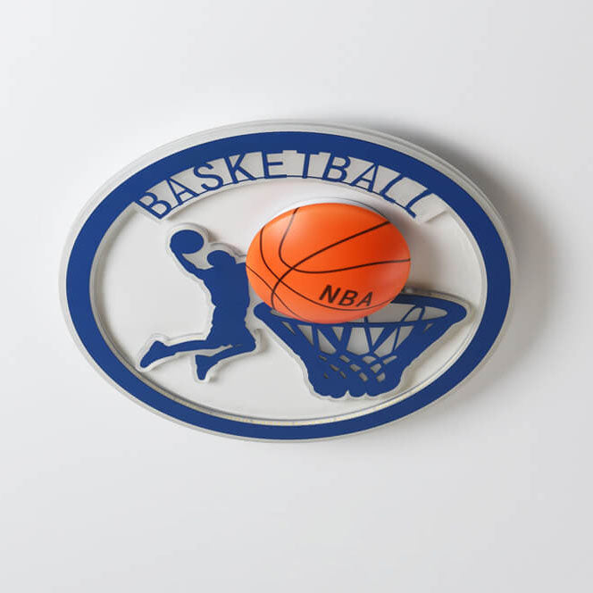 Creative Simplicity NBA Basketball Acrylic LED Kids Flush Mount Ceiling Light