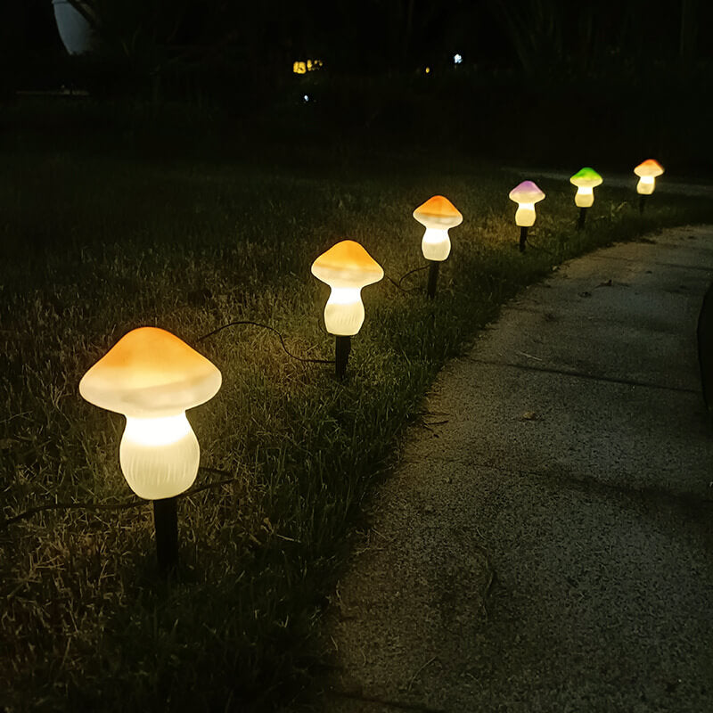 Solar Outdoor Mushroom Shape LED Garden Lawn Ground Insert Landscape Light