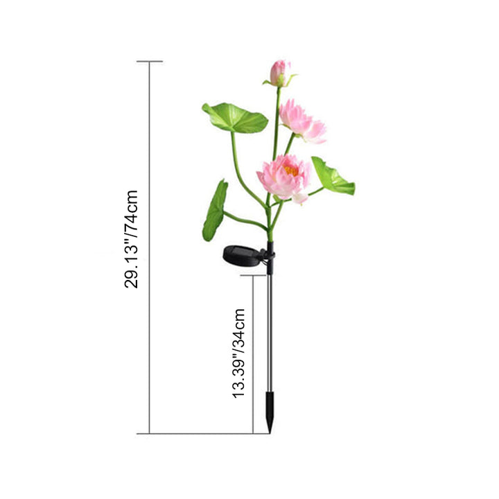 Lumière paysagère moderne à LED Lotus solaire pour pelouse de jardin 