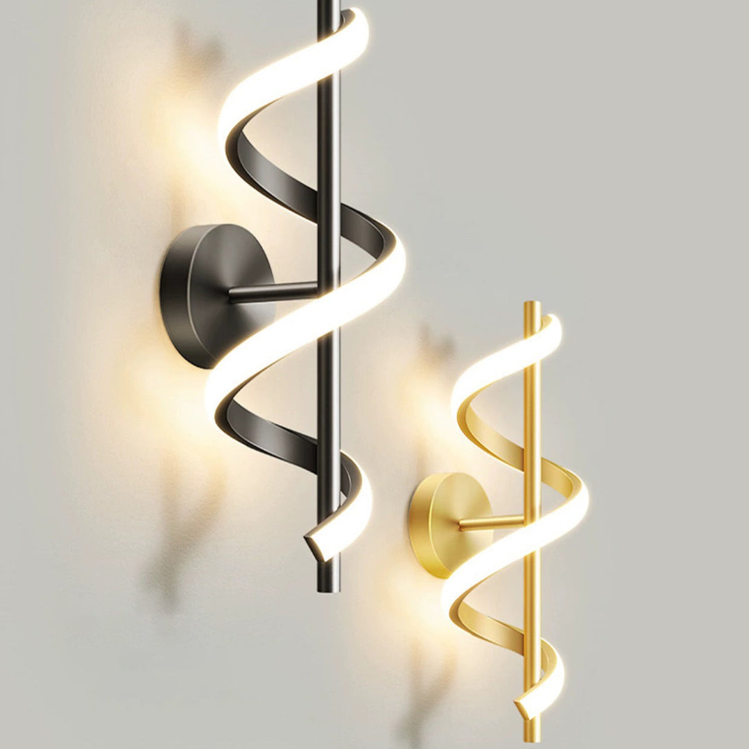 Moderne minimalistische Spiral-Hardware Aluminium Silikon LED Wandleuchte Lampe für Wohnzimmer 