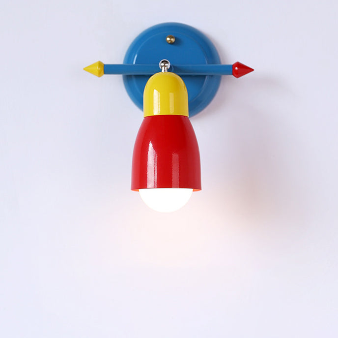 Aplique de pared con brazo oscilante de hierro creativo contemporáneo de 1 luz para dormitorio 