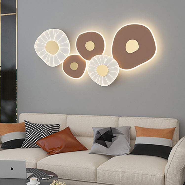 مصباح حائط LED من الحديد والأكريليك بتصميم ورقة لوتس حديثة وفاخرة لغرفة المعيشة 