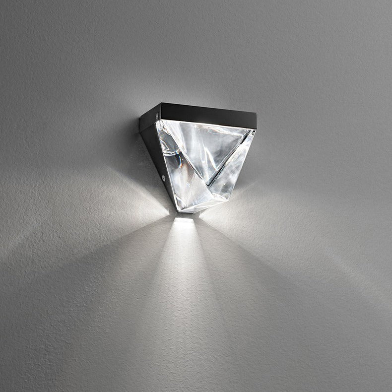 Zeitgenössische kreative Dreieck Eisen Kristall LED Wandleuchte Lampe für Wohnzimmer 