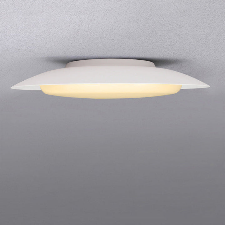 Plafonnier semi-encastré LED en aluminium acrylique cuivre rond contemporain scandinave pour salon 