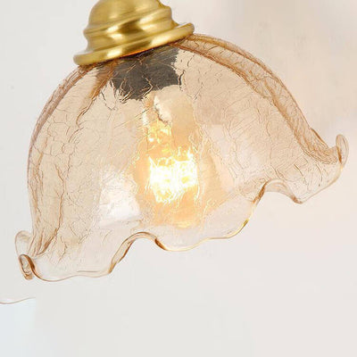 Moderne kreative Blumen-Glas-Kupfer 1-Licht Wandleuchte 