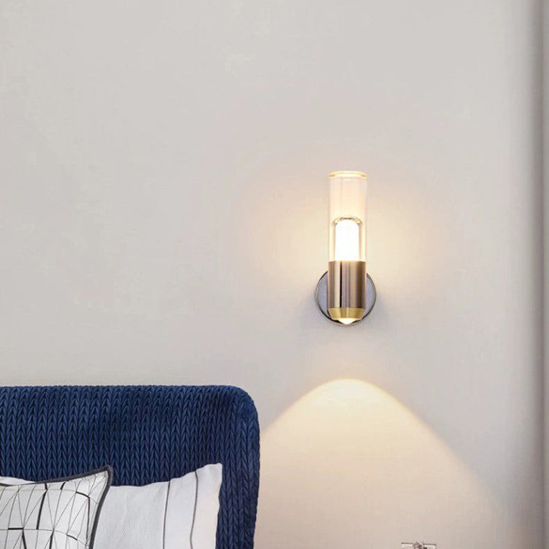 مصباح حائط LED بأسطوانة حديدية من الألومنيوم الأكريليك مع عدسة بصرية على الطراز الاسكندنافي المعاصر لغرفة النوم 