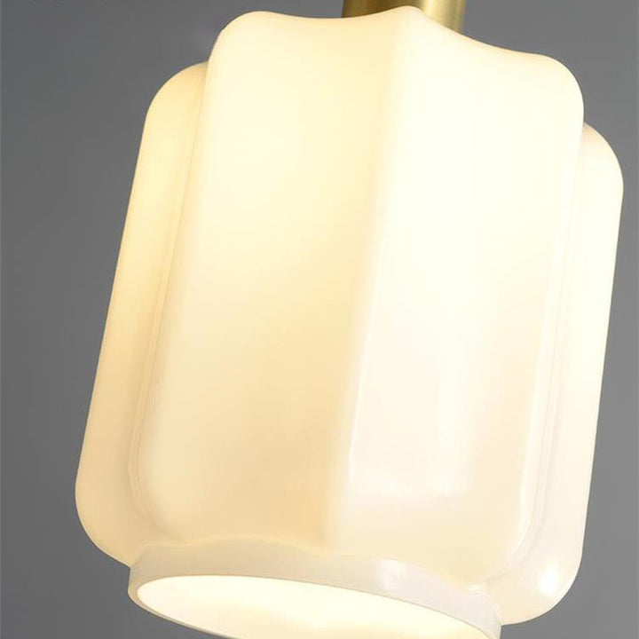Traditionelle Vintage zylindrische Messingglas 1-Licht Pendelleuchte für Schlafzimmer 