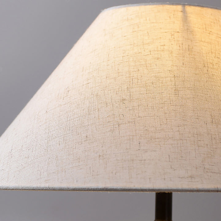 Modern Vintage Ceramic Jar Linen Fabric Handmade 1-Light Table Lamp For Living Room