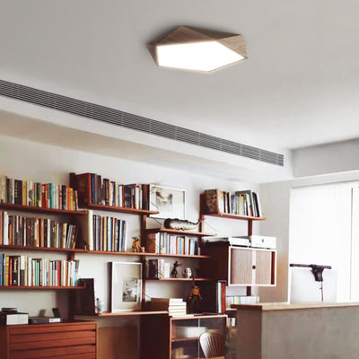Zeitgenössische nordische unregelmäßige fünfeckige Eisen PVC LED Unterputz-Deckenleuchte für Schlafzimmer 