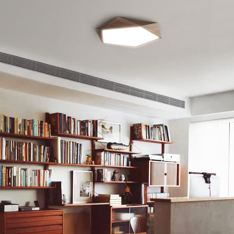 Zeitgenössische nordische unregelmäßige fünfeckige Eisen PVC LED Unterputz-Deckenleuchte für Schlafzimmer 