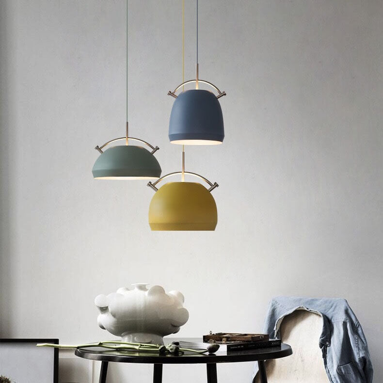 Nordic Macaron Aluminiumlegierung Runde 1-Licht Pendelleuchte 